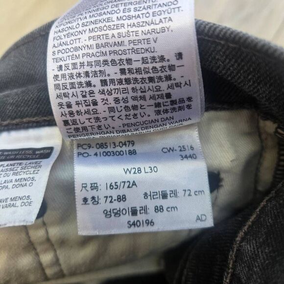 Levi's Strauss black slim straight denim men's jeans 28x30 - Picture 9 of 14